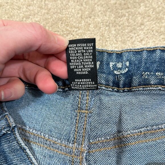 Rewash Women Blue Jeans Denim Ankle Detail Raw Hem Size 29/9 - Picture 9 of 9